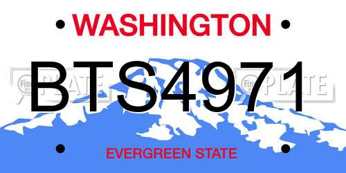 BTS4971 Washington License Plate