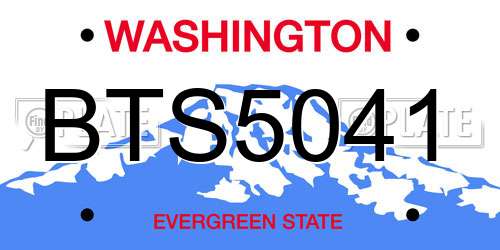 BTS5041 Washington License Plate