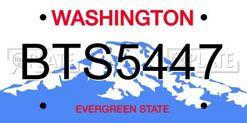 BTS5447 Washington License Plate