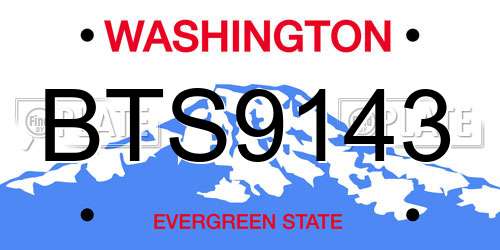 BTS9143 Washington License Plate
