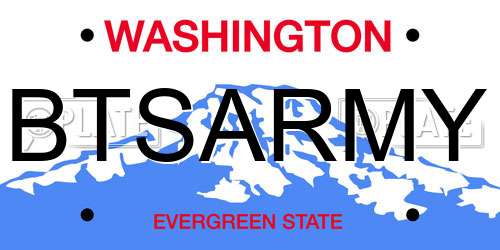 BTSARMY Washington License Plate