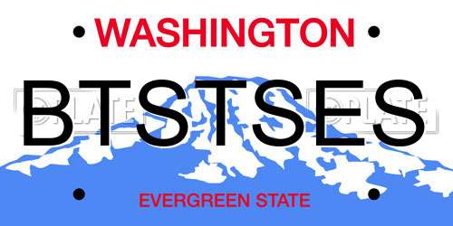 BTSTSES Washington License Plate