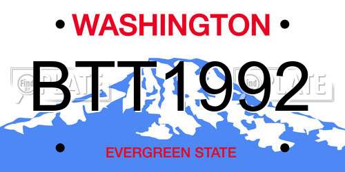 BTT1992 Washington License Plate
