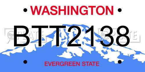 BTT2138 Washington License Plate