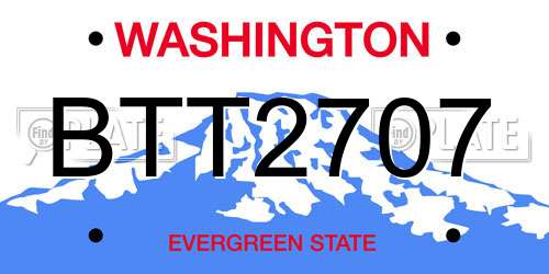BTT2707 Washington License Plate