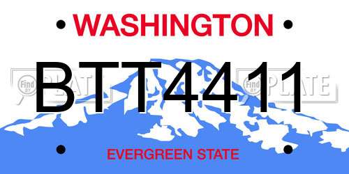 BTT4411 Washington License Plate