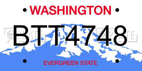 BTT4748 Washington License Plate