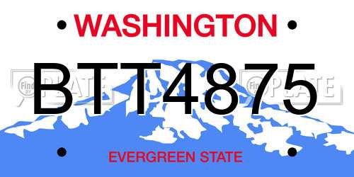 BTT4875 Washington License Plate
