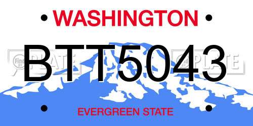 BTT5043 Washington License Plate