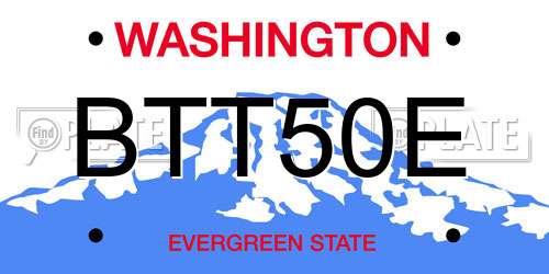 BTT50E Washington License Plate