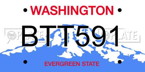 BTT591 Washington License Plate
