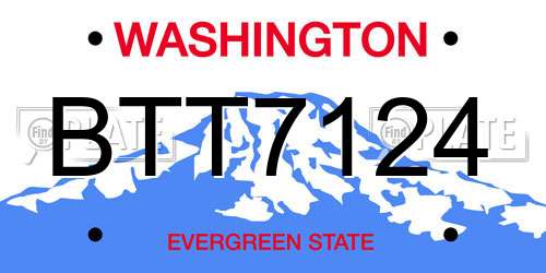 BTT7124 Washington License Plate