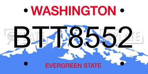BTT8552 Washington License Plate