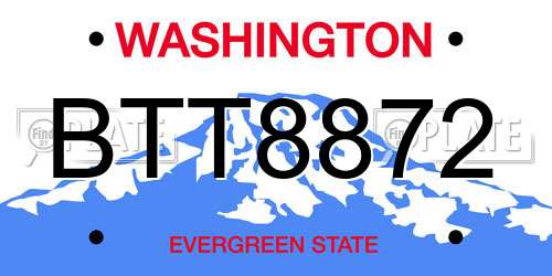 BTT8872 Washington License Plate
