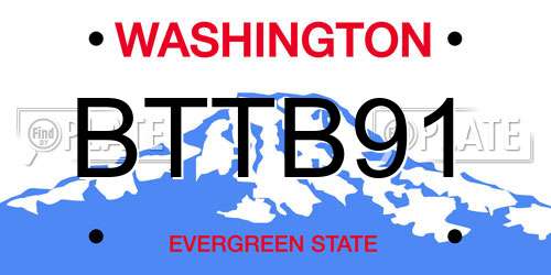 BTTB91 Washington License Plate