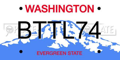 BTTL74 Washington License Plate
