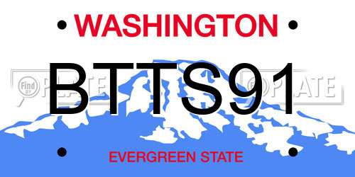 BTTS91 Washington License Plate