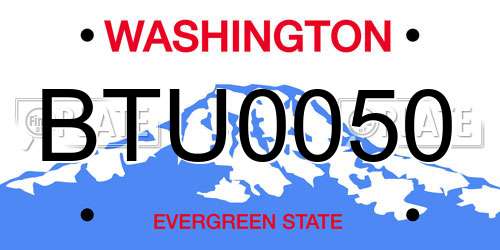 BTU0050 Washington License Plate