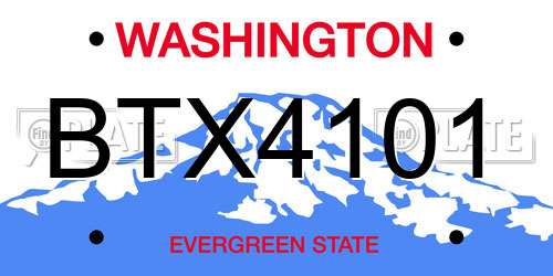 BTX4101 Washington License Plate