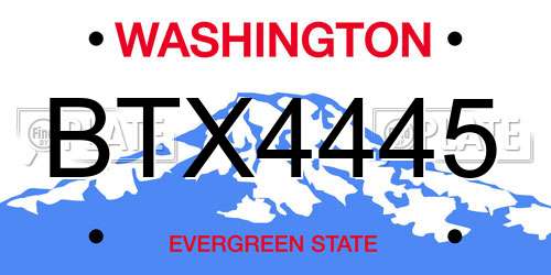 BTX4445 Washington License Plate