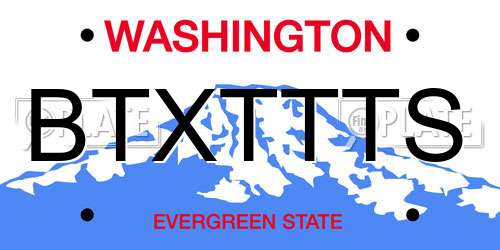 BTXTTTS Washington License Plate