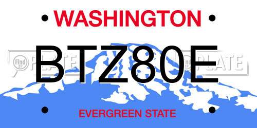 BTZ80E Washington License Plate