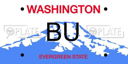 BU Washington License Plate