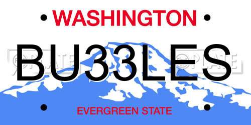 BU33LES Washington License Plate