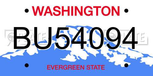 BU54094 Washington License Plate