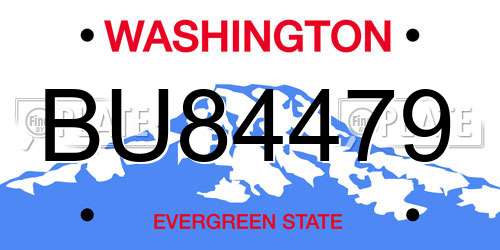 BU84479 Washington License Plate