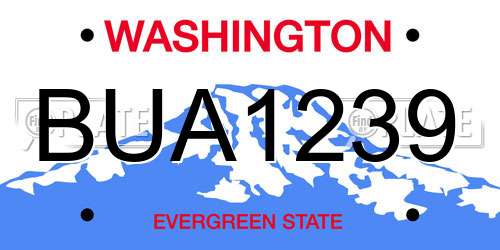 BUA1239 Washington License Plate