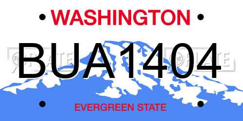 BUA1404 Washington License Plate