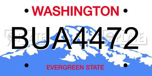 BUA4472 Washington License Plate