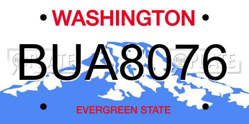 BUA8076 Washington License Plate
