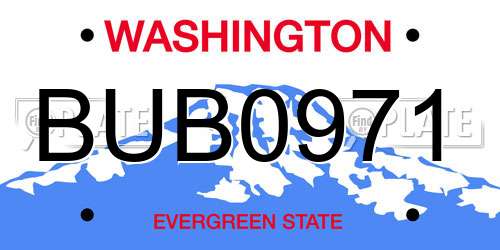 BUB0971 Washington License Plate