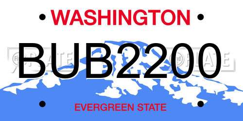 BUB2200 Washington License Plate