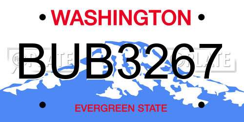 BUB3267 Washington License Plate