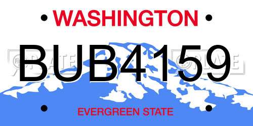 BUB4159 Washington License Plate