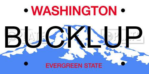 BUCKLUP Washington License Plate