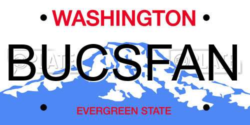 BUCSFAN Washington License Plate