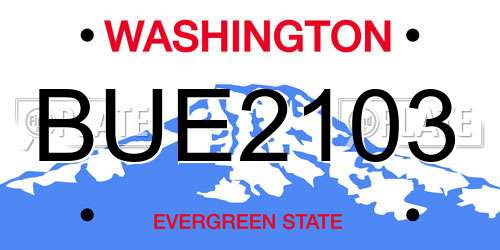 BUE2103 Washington License Plate