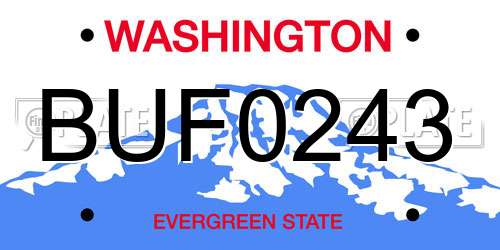 BUF0243 Washington License Plate