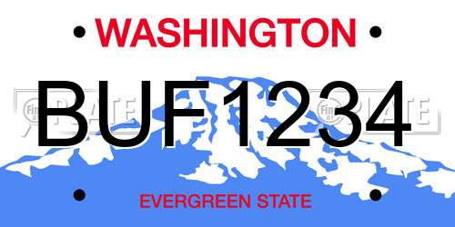 BUF1234 Washington License Plate