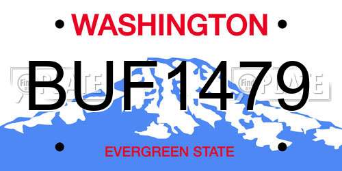 BUF1479 Washington License Plate