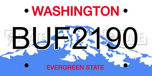 BUF2190 Washington License Plate