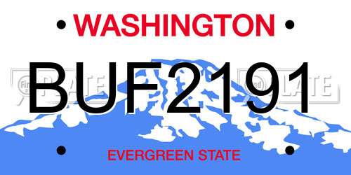 BUF2191 Washington License Plate