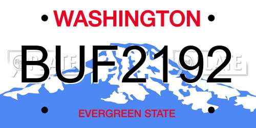 BUF2192 Washington License Plate