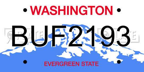 BUF2193 Washington License Plate