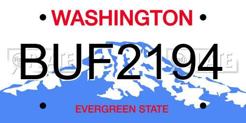 BUF2194 Washington License Plate