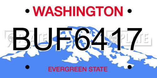 BUF6417 Washington License Plate